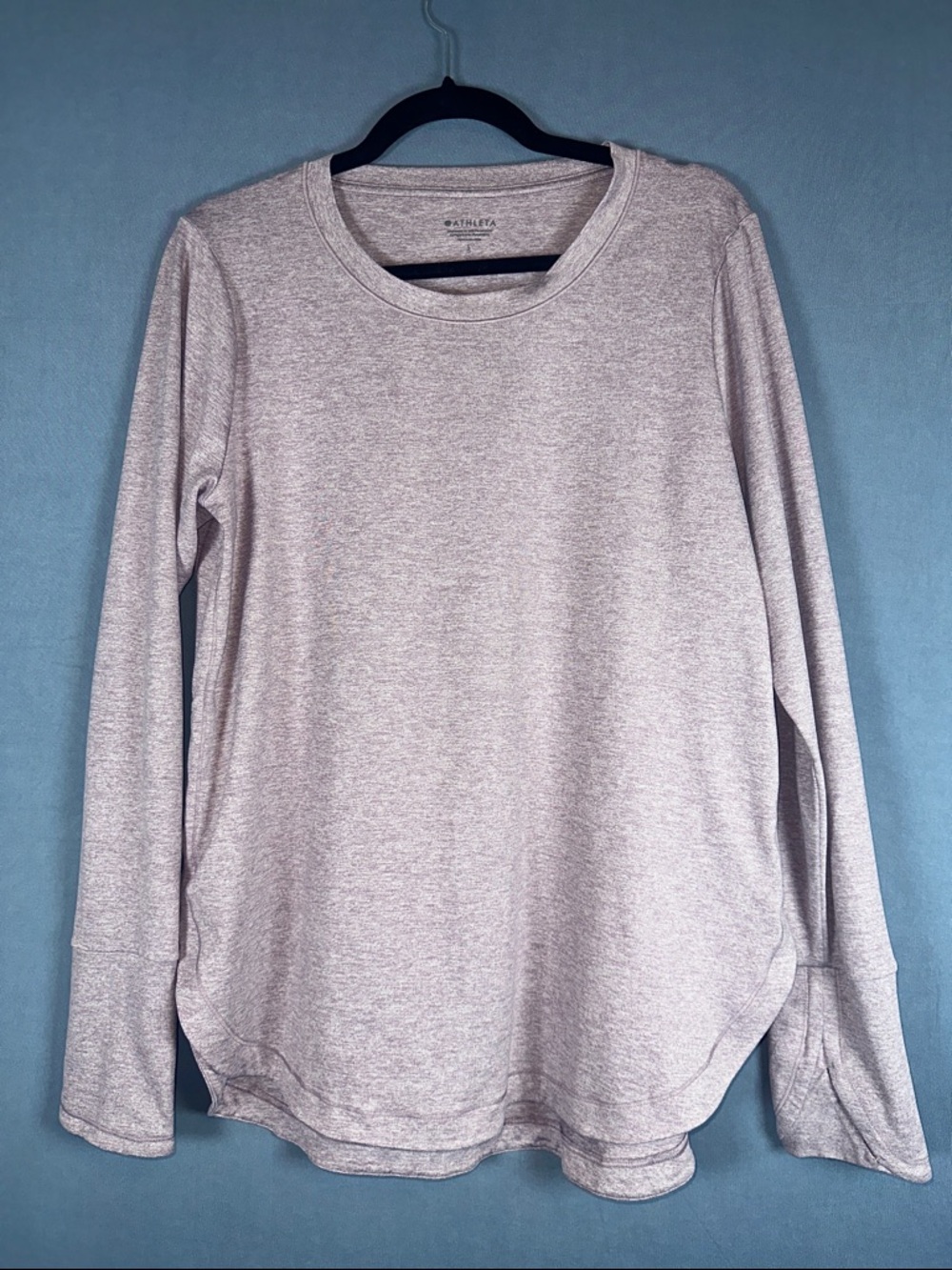 Athleta Long Sleeve Workout Top Large Lavender Purple Athletic